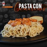 Espaguetti Alfredo Con Camarones