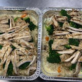 Grilled Chicken Over Vegetable Risotto