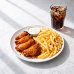 (4) Wings's & Fries with Soda