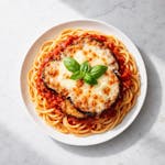Eggplant Parmesan with Spaghetti 