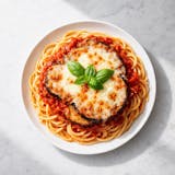 Eggplant Parmesan with Spaghetti 