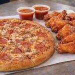14" Large Pizza with Two Topping 12 Wings