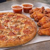 14" Large Pizza with Two Topping 12 Wings