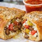 Mediterranean Pizza Stuffed Pizza