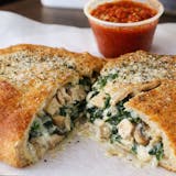 Spinach Chicken Alfredo Stuffed Pizza
