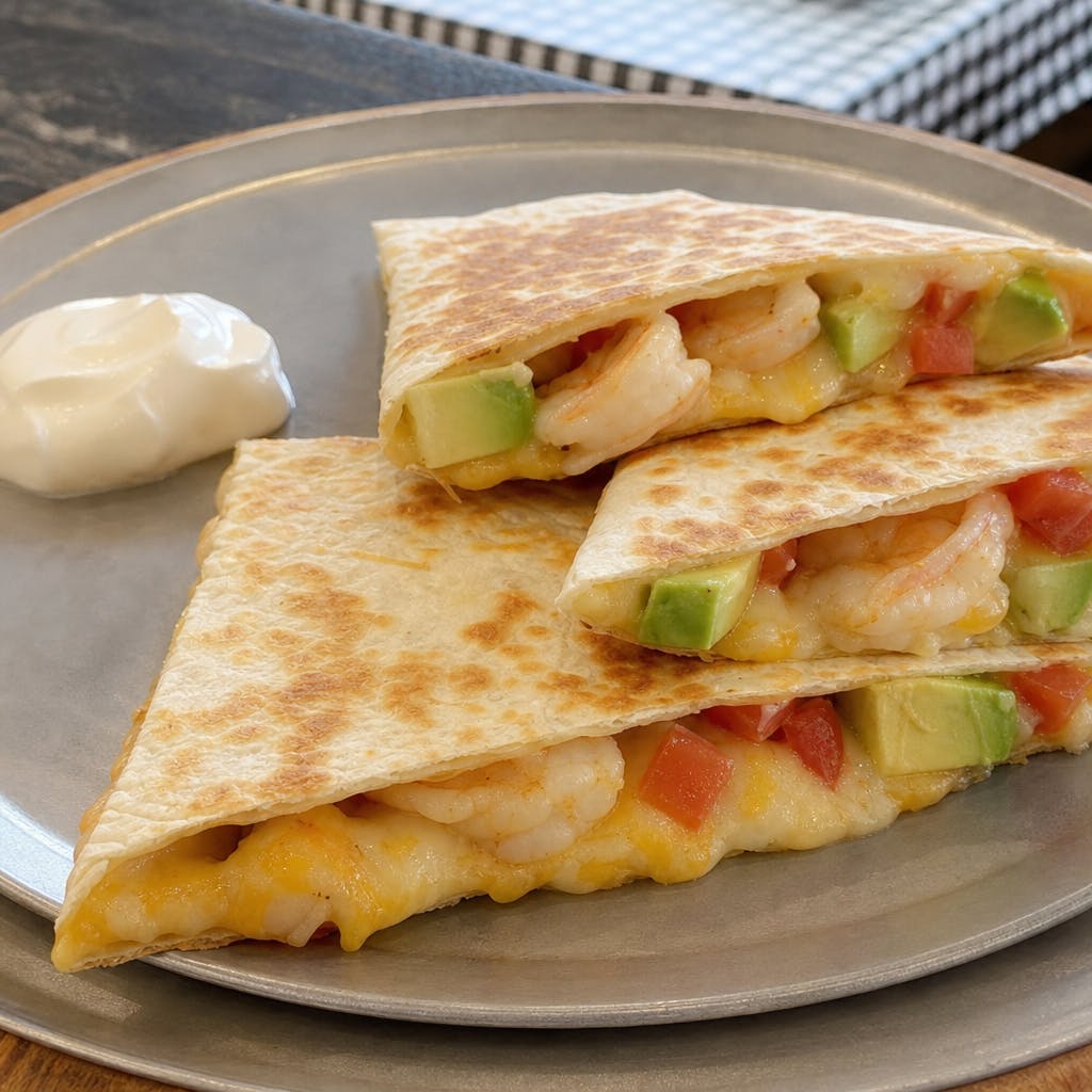 Spicy Jumbo Shrimp Quesadilla