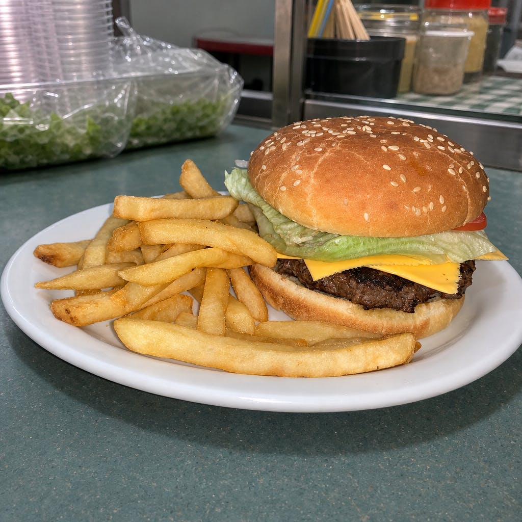 Cheeseburger With Fries