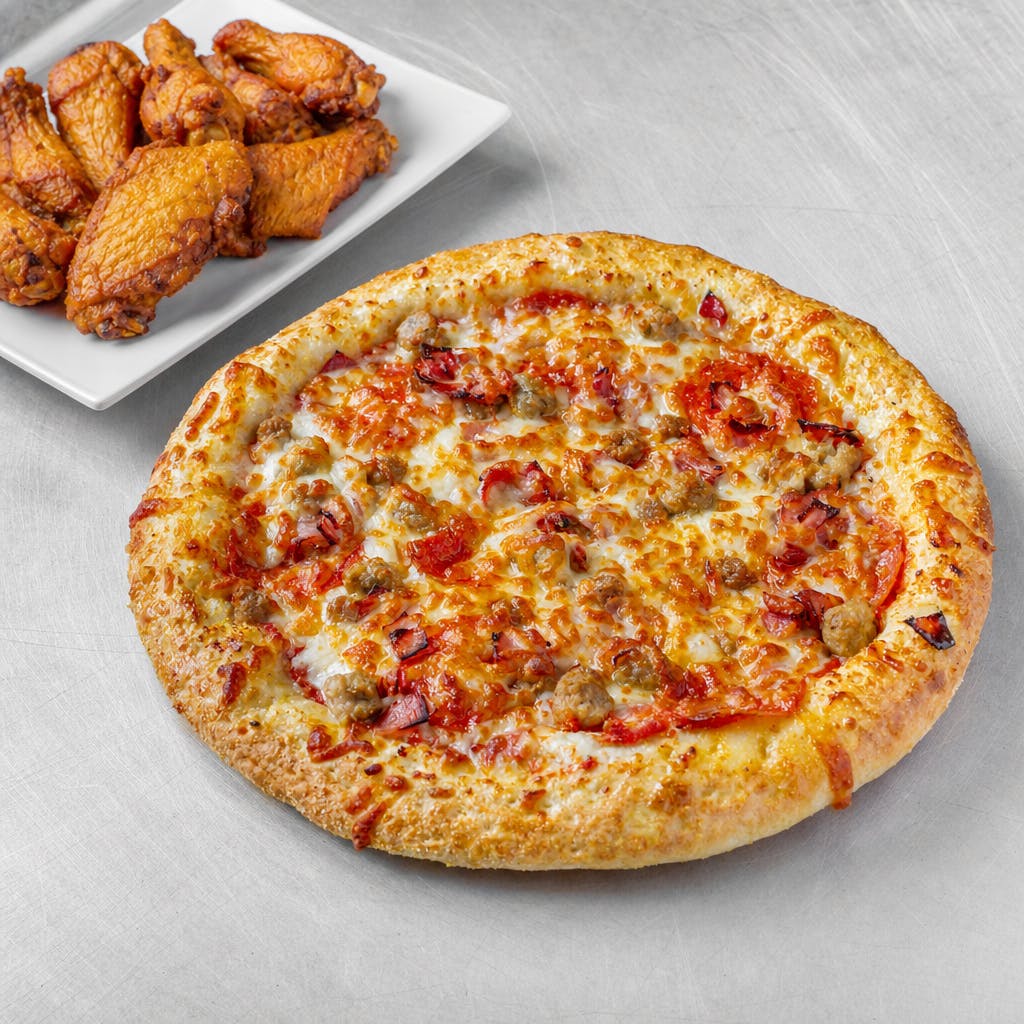 One 14" Large Pizza & Wings Special
