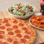 One Large One Topping Pizza, Greek Salad, Buffalo Fingers & 2 Liter Soda Family Special