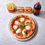 202. Large Cheese Pizza, Selective Two Subs, 1 Large Fries & 2 Liter Soda Family Pack Special