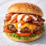 36. Buffalo Ranch Cheddar Burger 
