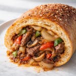 Steak, Onion, Pepper, & Mushroom Roll 