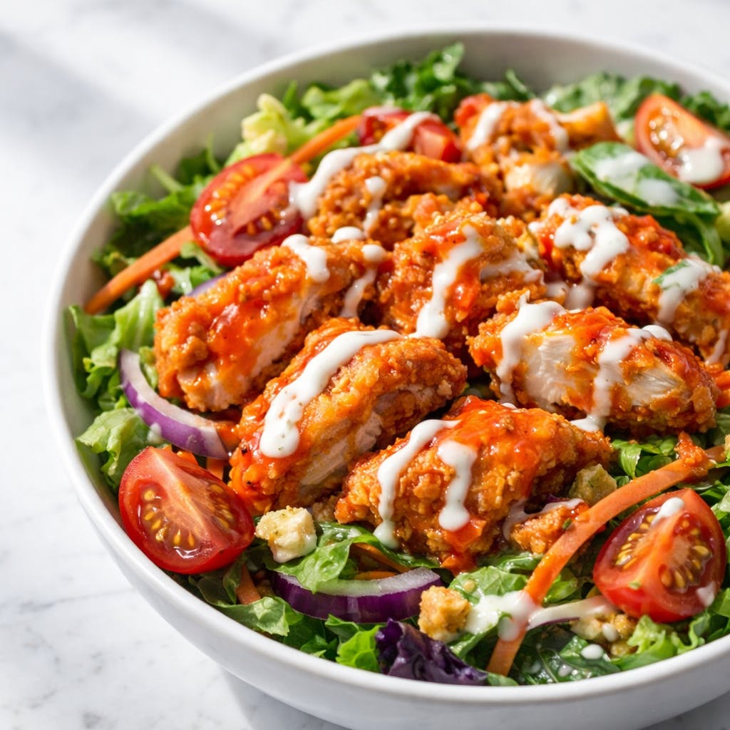 28. Buffalo Ranch Crispy Chicken Salad 