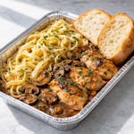 #1 1/2 Tray Chicken Marsala with Pasta & Bread Special 