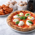 #2 Two Large Pies, 1 Order Buffalo Wings, 2 Free Orders of Zeppoles & 2 Liter  Bottled Soda Special