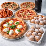 #3 Four Pies, Free Order of Buffalo Wings, 2 Order of Zeppoes & Two Bottled of 2 Liter of Soda