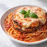 Eggplant Parmigiana with Spaghetti
