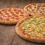Three X-Large Cheese Pizzas with One Topping Each For $64.99