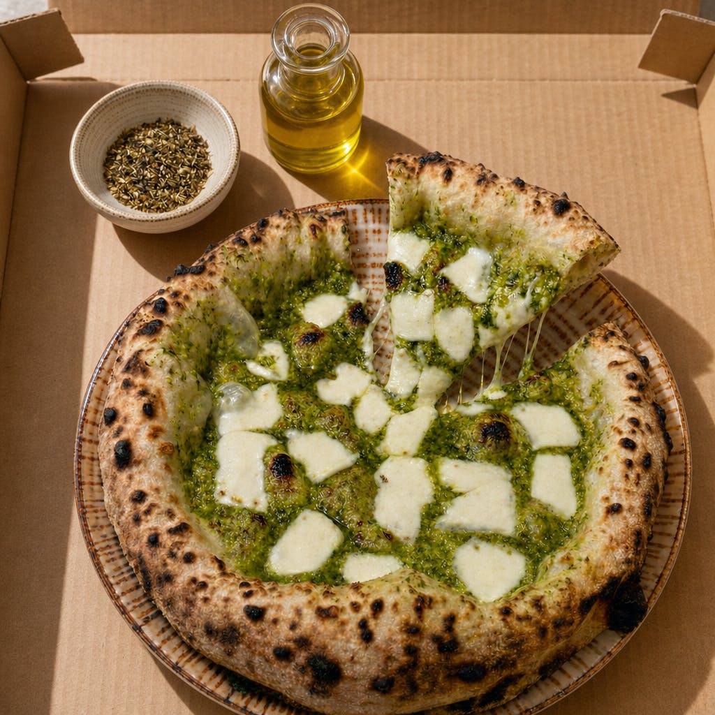 Pesto Pizza with Fresh Mozzarella