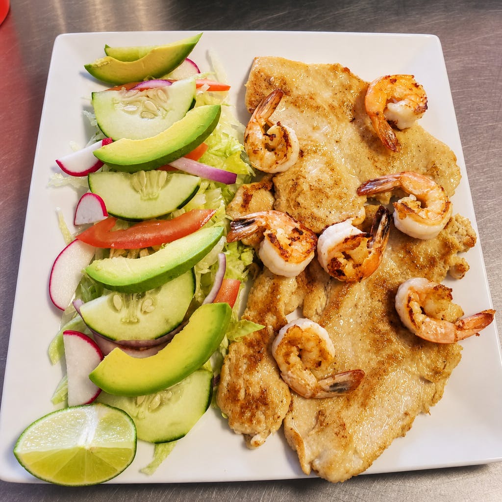 Pechuga con Camarones