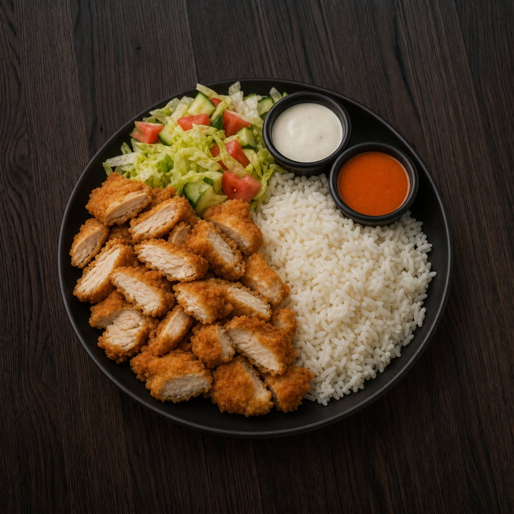 Chopped Chicken Tenders Over Rice