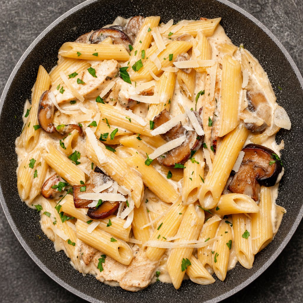 Pasta with Chicken & Mushrooms