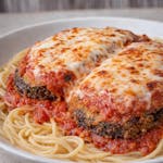 Eggplant Parmigiana with Spaghetti