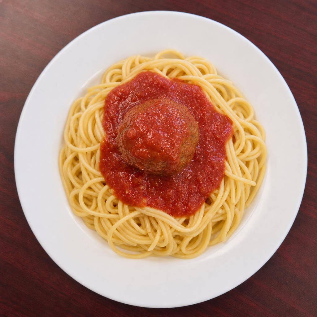 Kid's Spaghetti with One Meatball