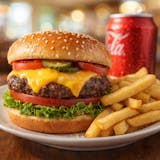 Burger with Fries & Can Soda Special