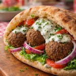 Falafel Sandwich in Tandoori Bread