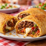 Jamaican Beef Patty Stromboli   