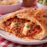 Seasoned Ground Beef Calzone 