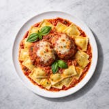 Ravioli with Meatball Parmigiana
