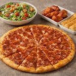 1 Large 1 Topping Pizza, 6 Wings, Large Dinner Salad, Bread Sticks