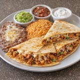 Special Mexican Quesadilla with Cheese, Rice & Beans