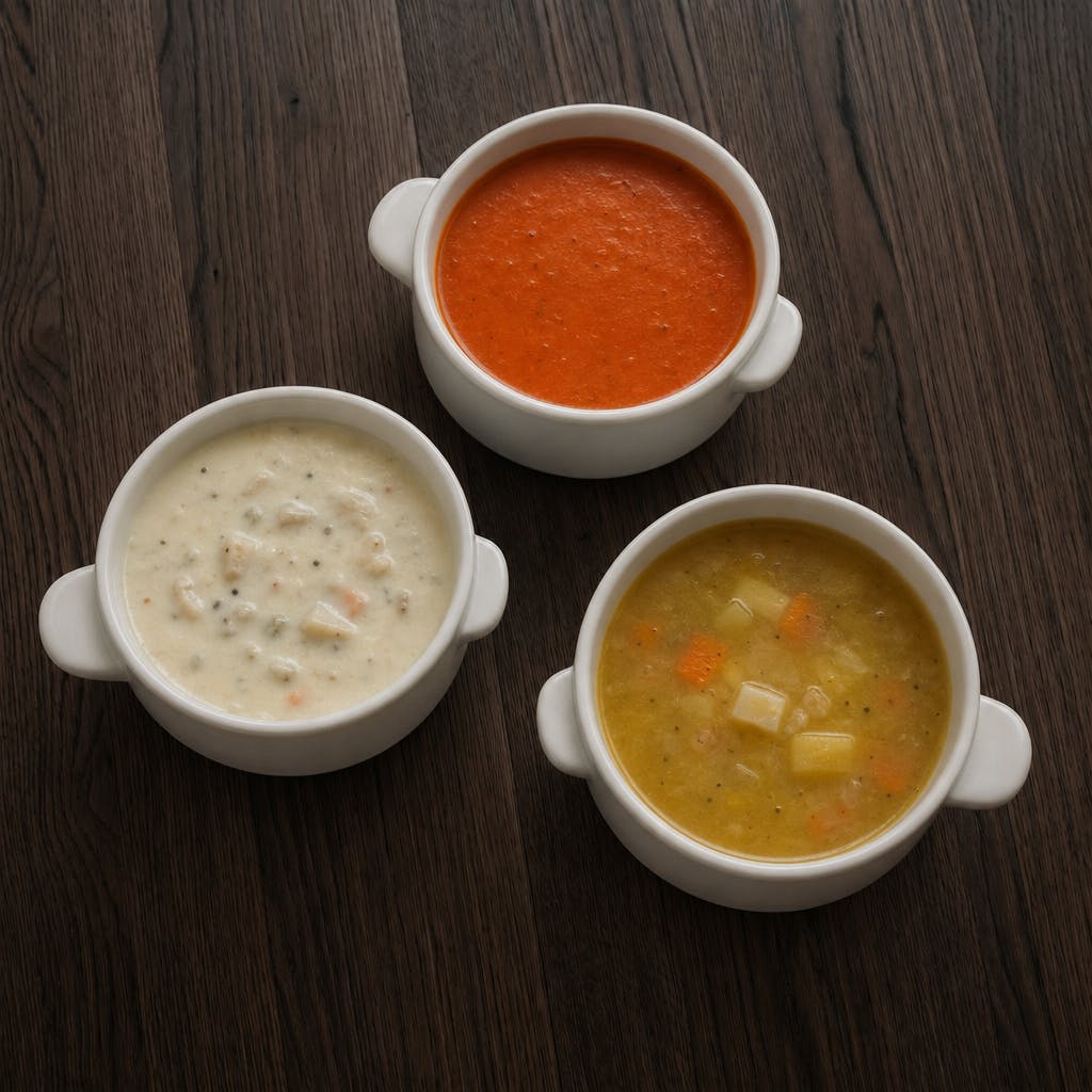Combo Soup – 3 Soups of the Day” Size S