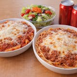 Two Pasta Dinners, Small Salad & 2 Can of Soda Special