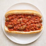 Sausage with Tomato Sauce Sandwich