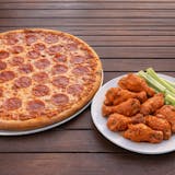 #10 X-Large Pizza with One Topping & 10 Wings