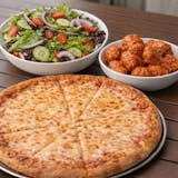 #11 Large Cheese Pizza, 10 Boneless Wings & Large Garden Salad