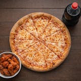 #4 Large Cheese Pizza, 10 Wings & a 2 Liter Soda