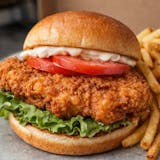 Fried Chicken Sandwich w/ff (Mayo, lettuce, and tomato.)