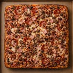 All Meat Sicilian Pizza