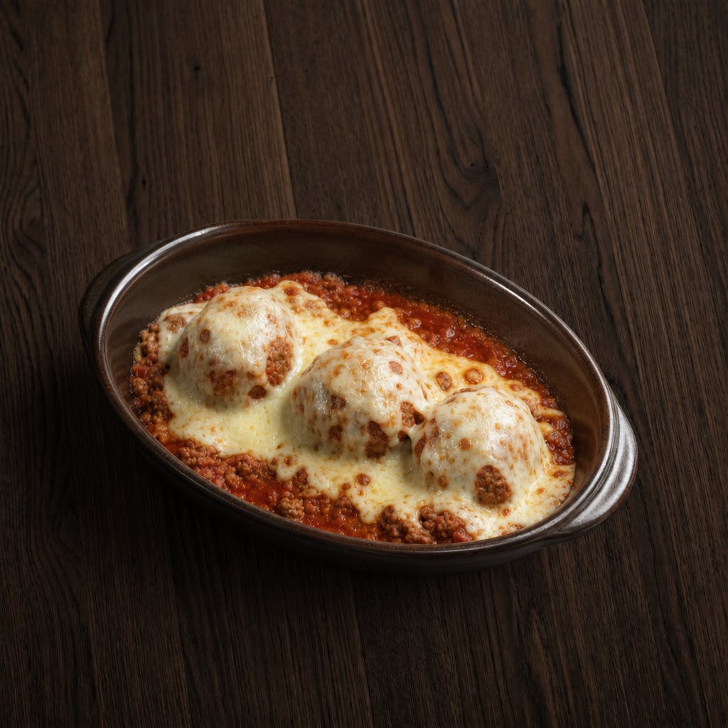 Mama Lula's Meatballs with Baked Cheese