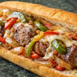 SAUSAGE WITH CHEESE, PEPPERS & ONIONS HOAGIE