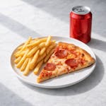 Kid's Slice Pizza with One Topping, Fries & Can of Soda