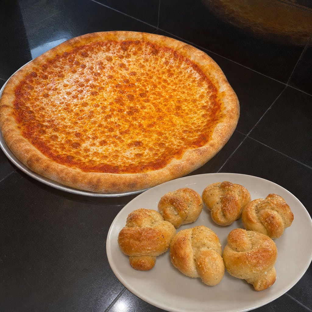 Large Cheese Pizza & 6 Garlic Knots