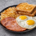#2 2 Eggs, Ham, Hashbrowns & Toast Breakfast