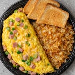 #7 Supreme Omelet, Hashbrowns & Toast Breakfast