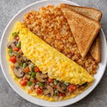 #8 Vegetarian Omelet, Hashbrowns & Toast Breakfast